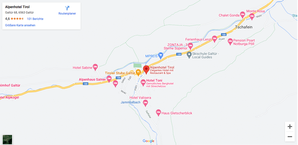 Map Anreise nach Galtür